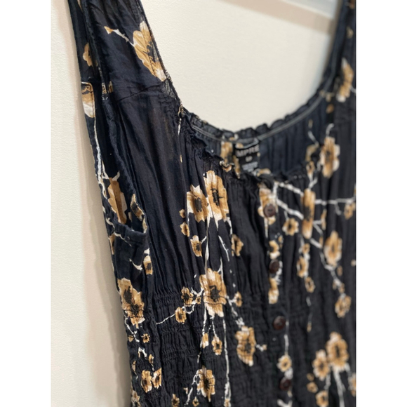 Vintage Y2K IMPRESS Milkmaid Dress S Floral Tiered Fairy Grunge 90s Whimsigoth - Picture 4 of 7